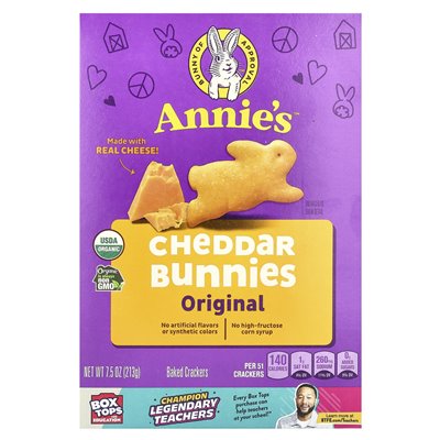Homegrown Annie, Cheddar Bunnies, Baked Crackers, Original, 7,5 uncji (213 g) Homegrown Annie, Cheddar Bunnies, Baked Crackers, Original, 7,5 uncji (213 g)