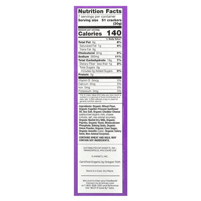 Homegrown Annie, Cheddar Bunnies, Baked Crackers, Original, 7,5 uncji (213 g)