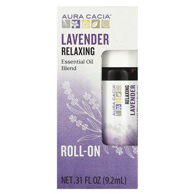 Aura Cacia, mieszanka olejków eterycznych, łagodzący rzucanie, lawenda, 0,31 fl oz (9,2 ml)