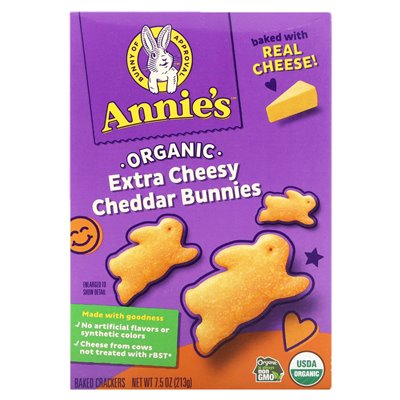 HomeGrown, Organic Cheddar Bunnies, Baked Crackers, Extra Cheesy, 7,5 uncji (213 g) HomeGrown, Organic Cheddar Bunnies, Baked Crackers, Extra Cheesy, 7,5 uncji (213 g)