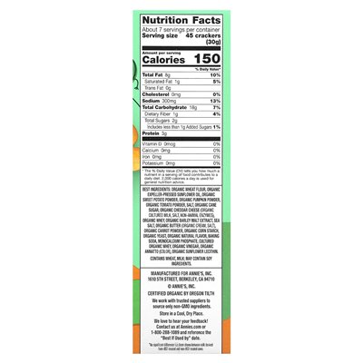 Homegrown, Organic Cheesy Cheddar Crackers with Hidden Veggies, 7.5 oz (213 g)