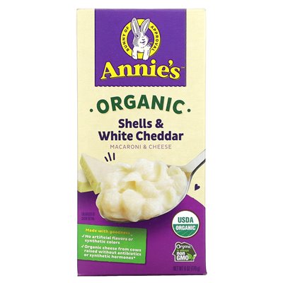 HomeGrown, Organic Macaroni &amp Cheese, Shells and White Cheddar, 6 uncji (170 g)
