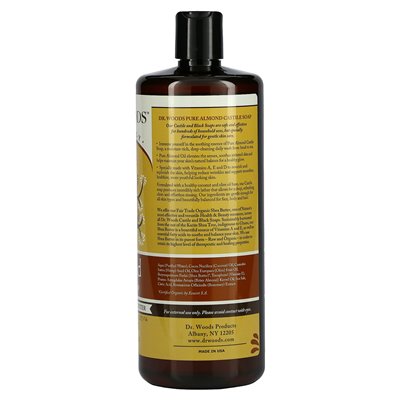 Dr Woods, migdałowe mydło kastyliczne z masłem Shea Fair Trade, 32 Fl Oz (946 ml)