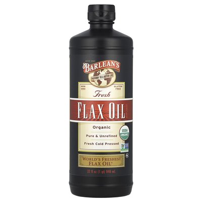 Barlean, ekologiczny świeży olej lnu, 32 fl oz (946 ml)