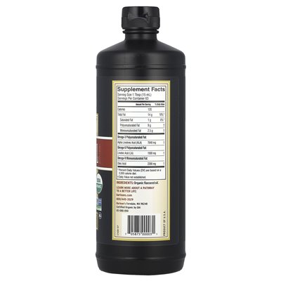 Barlean, ekologiczny świeży olej lnu, 32 fl oz (946 ml)