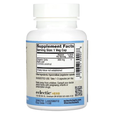 Eklektyczne zioło, Gotu Kola, 300 mg, 90 warzyków