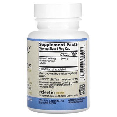 Eclectic Herbs, gefriergetrocknet, Hopfen, 200 mg, 90 Gemüsebeutel