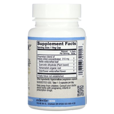 Eklektyczne zioło, wsparcie zatok, 310 mg, 45 warzyków Eklektyczne zioło, wsparcie zatok, 310 mg, 45 warzyków