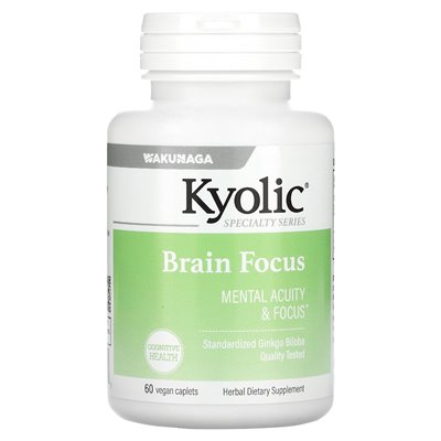 Kyolic, Brain Focus, 120 mg, 60 vegetarian caplets