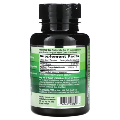Emerald Laboratories, Acai Berry, 60 czapek warzywnych