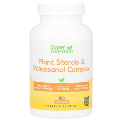Super Nutrition, Plant Steroli i Policosanol Complex, 180 tabletek