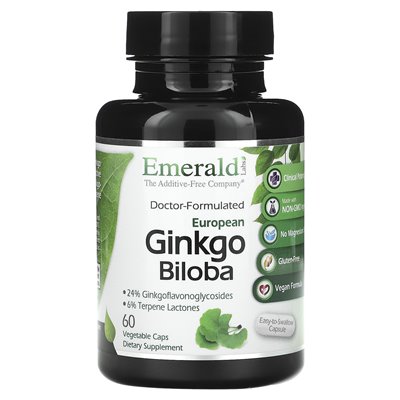 Emerald Laboratories, Europäischer Ginkgo Biloba, 60 pflanzliche Kapseln