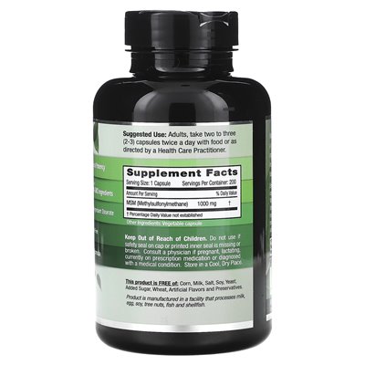 Emerald Laboratories, MSM 1000, 200 czapek warzywnych Emerald Laboratories, MSM 1000, 200 czapek warzywnych