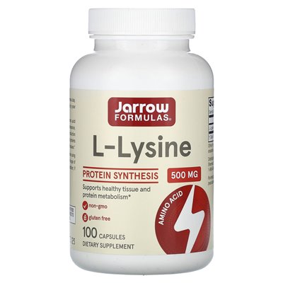 Formuły Jarrow, L-Lysine, 500 mg, 100 kapsułek Formuły Jarrow, L-Lysine, 500 mg, 100 kapsułek
