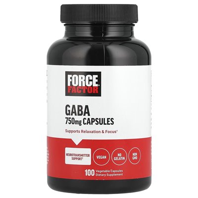 Współczynnik siły, GABA, 750 mg, 100 kapsułek warzywnych