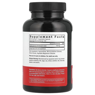 Współczynnik siły, GABA, 750 mg, 100 kapsułek warzywnych