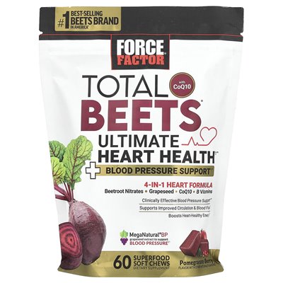 Współczynnik siły, Total Beets® z COQ10, Ultimate Heart Health, Berry Granat, 60 Superfood Soft Chews