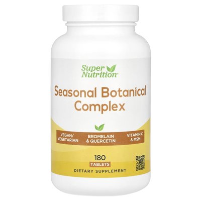 Super Nutrition, sezonowy kompleks botaniczny, 180 tabletek