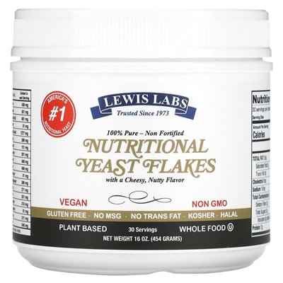 Lewis Labs, Nutritional Yeast, 16 oz (454 g) Lewis Labs, Nutritional Yeast, 16 oz (454 g)