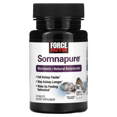 Współczynnik siły, Somnapure®, melatonina + naturalne botaniczne, 30 tabletek