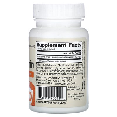 Jarrow Formule, Astaxanthin, 12 mg, 30 softgels