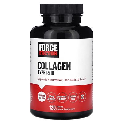 Współczynnik siły, kolagen typu I i III, 3000 mg, 120 tabletek (1000 mg na tablet)