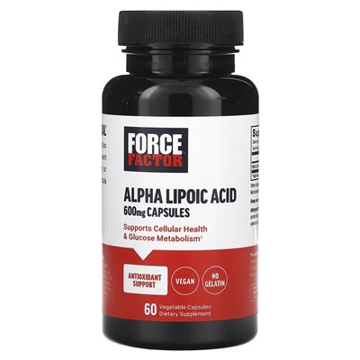 Współczynnik siły, kwas alfa, 600 mg, 60 kapsułek warzywnych