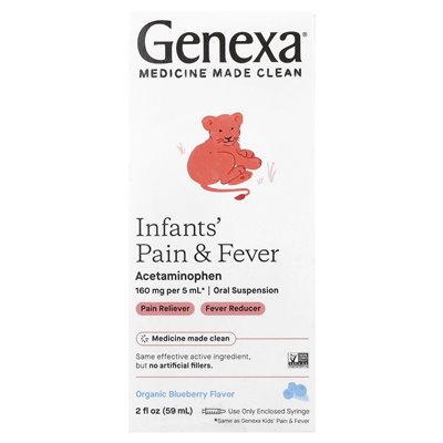 Genexa, ból i gorączka niemowląt, organiczna jagoda, 2 Fl Oz (59 ml)