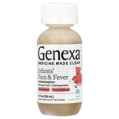 Genexa, ból i gorączka niemowląt, organiczna jagoda, 2 Fl Oz (59 ml)
