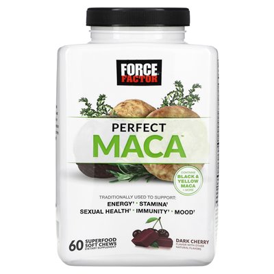 Force Factor, Idealna Maca, Czarna Wiśnia, 60 Superżywności Miękkich Przekąsek Force Factor, Idealna Maca, Czarna Wiśnia, 60 Superżywności Miękkich Przekąsek