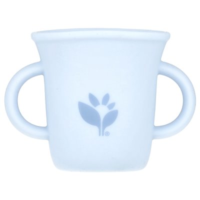 Zielone kiełki, silikonowy kubek do nauki, 12+ miesięcy, jasnoniebieski, 7 uncji (207 ml)