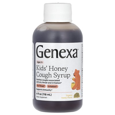 Genexa LLC, Syrop na Kaszel dla Dzieci, Wiek 1+, Organiczny Miód, 4 uncje fl (118 ml)