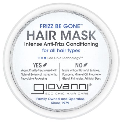 Giovanni, Frizz Be Gone ™, Maska do włosów, intensywna kondycja antyfruzowa, 10 fl oz (295 ml)