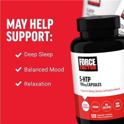 Współczynnik siły, 5-HTP, 100 mg, 120 kapsułek warzywnych
