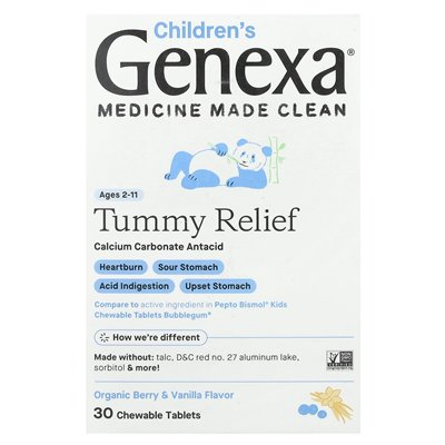 Genexa, Children's Tummy Tuck, Ages 2-11, Organic Berry & Vanilla, 30 Chewable Tablets