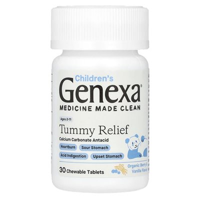 Genexa, Children's Tummy Tuck, Ages 2-11, Organic Berry & Vanilla, 30 Chewable Tablets