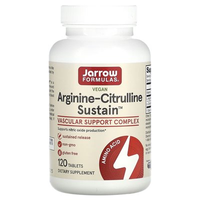 Formuły jarrow, arginina-cytrulina Sustain, 120 tabletek