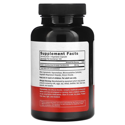 Strength Factor, Acetyl-Carnitin, 500 mg, 100 pflanzliche Kapseln