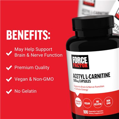 Strength Factor, Acetyl-Carnitin, 500 mg, 100 pflanzliche Kapseln