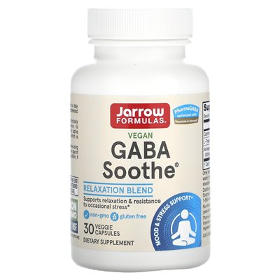 Jarrow Formulas, GABA Soothe, 30 Veggie Capsules Jarrow Formulas, GABA Soothe, 30 Veggie Capsules