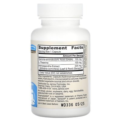 Jarrow Formulas, GABA Soothe, 30 Veggie Capsules Jarrow Formulas, GABA Soothe, 30 Veggie Capsules