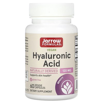 Formuły jarrow, kwas hialuronowy wegański, 120 mg, 60 kapsułek wegetariańskich (60 mg na kapsułkę) Formuły jarrow, kwas hialuronowy wegański, 120 mg, 60 kapsułek wegetariańskich (60 mg na kapsułkę)