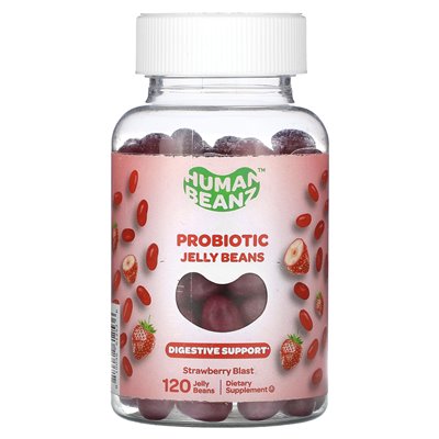 Human Beanz, probiotyczna fasolka galaretki, Strawberry Blast, 120 galaretki Human Beanz, probiotyczna fasolka galaretki, Strawberry Blast, 120 galaretki