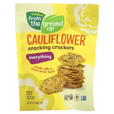 From Scratch, Cauliflower Crackers, Everything, 3.5 oz (100 g)