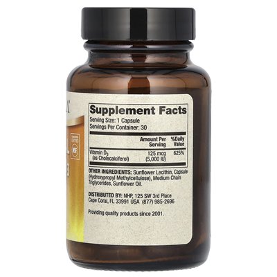 Dr Mercola, Liposomal Vitamin D3, 5000 IU, 30 kapsułek