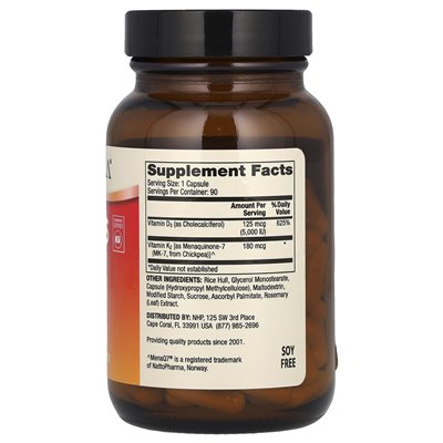 Dr Mercoli, Vitamins D3 i K2, 90 kapsułek
