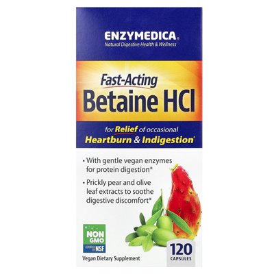 Enzymedica, betaine HCL, 120 kapsułek