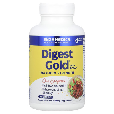 Enzymedica, Digest Gold® z atpro®, maksymalna wytrzymałość, 240 kapsułek
