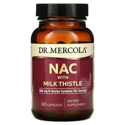 Dr Mercola, NAC z natonem mlecznym, 500 mg, 60 kapsułek