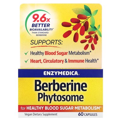 Enzymedica, Berberin-Phytosom, 60 Kapseln